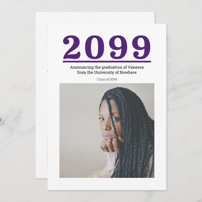 Grand nombre de violets Diplôme en deux photos (Devant / Derrière)