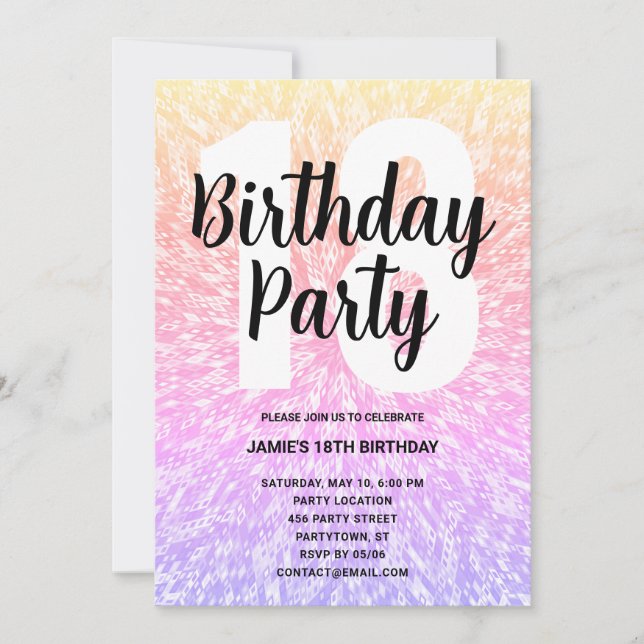 Grand Nombre Mandala Anniversaire Fête Invitation (Devant)