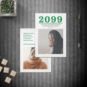 Grand nombre vert Diplôme en deux photos