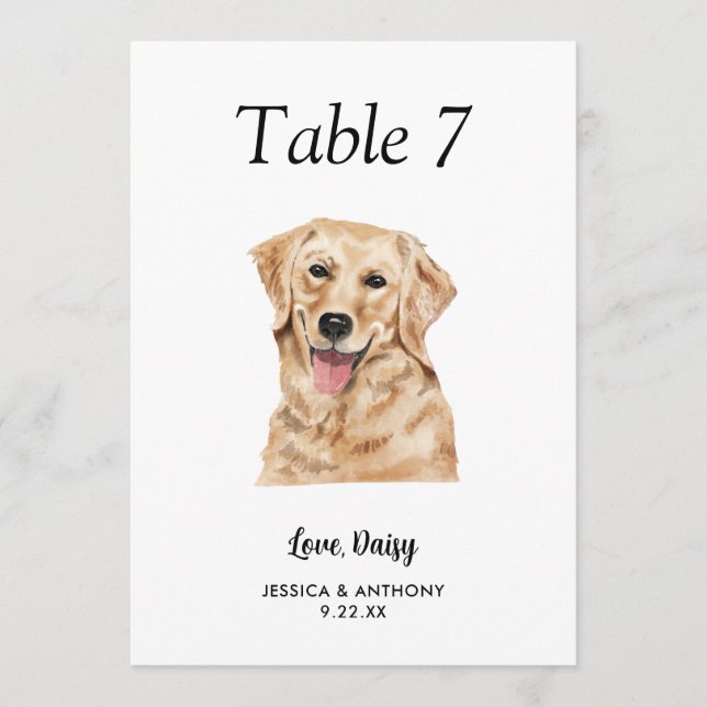 Grand numéro de table de mariage à l'aquarelle mod (Devant)