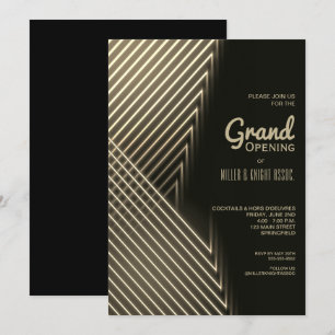 Grand ouverture Gold Neon Lights Invitations