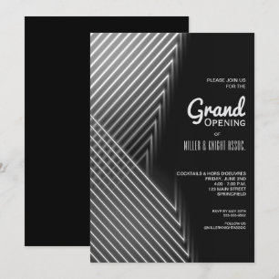 Grand ouverture White Neon Lights Invitations