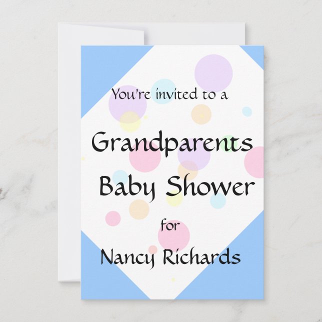 Grand-parents Baby shower Invitation - Garçon bébé (Devant)