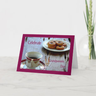 Grand-parents Carte de jour avec Thé et Pompettes