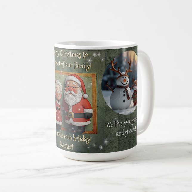 Grand-parents Christmas Mug - Ajouter Photos de pe (Devant droit)