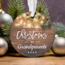 Grand-parents First Christmas String Lights Photo