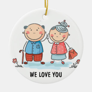 Grand-parents Ornement en céramique