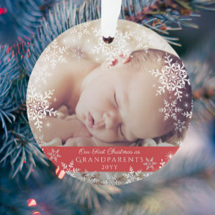 Grand-parents Premiers Snowflakes de Noël Baby Pho