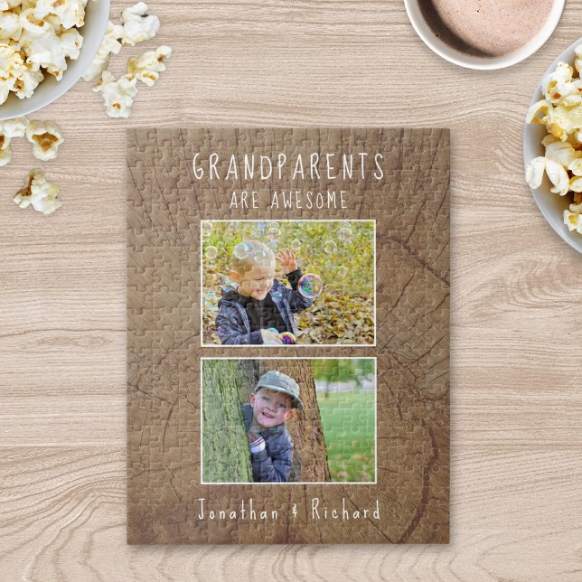"Grand-parents sont géniaux" Puzzle personnalisé (Créateur téléchargé)