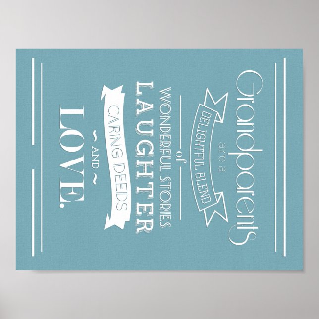Grand-parents Vintage Style Citation Poster (Devant)