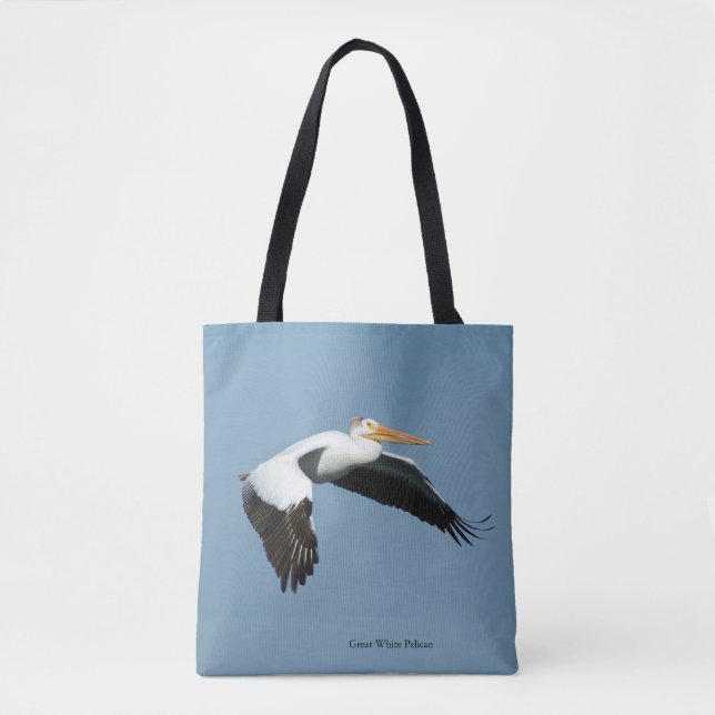 Grand Pélican blanc tout sur le sac (Devant)