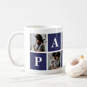 Grand-père 5 Photo Collage Papa Mug