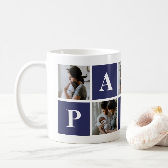 Grand-père 5 Photo Collage Papa Mug (Avec donut)
