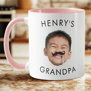 Grand-père Anniversaire, Visage bébé, Mug pour gra