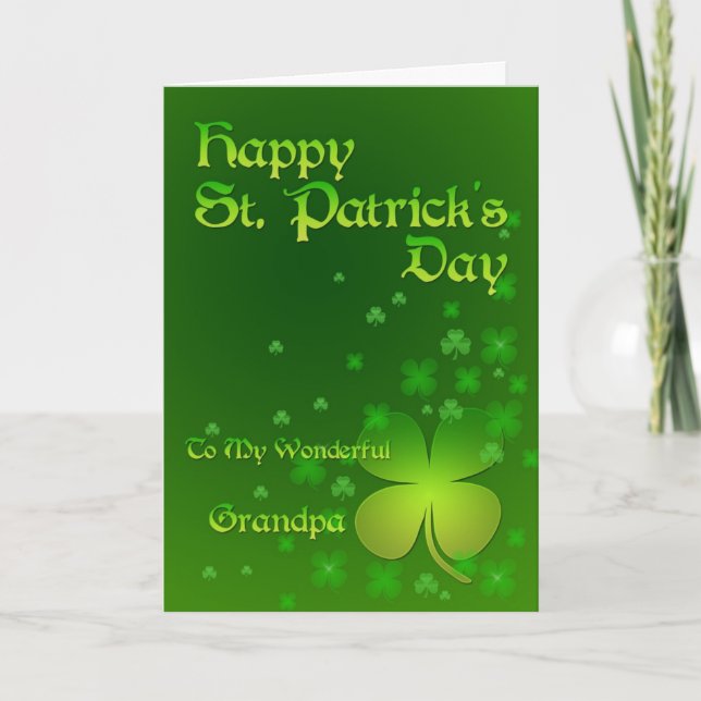 Grand-père, Bonne carte de la Saint Patrick (Devant)
