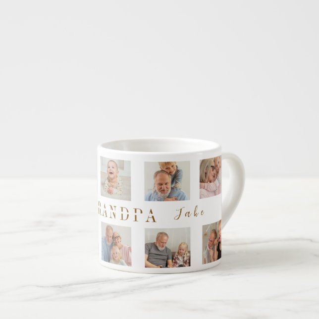 Grand-père Espresso Mug personnalisé | Photos pers (Devant droit)