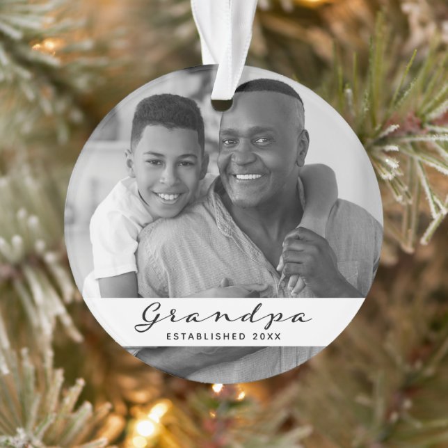 Grand-Père Établi | Coeur photo noir et blanc (Arbre)