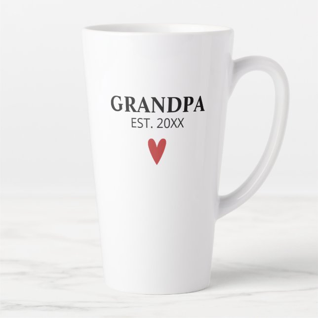Grand-père noir blanc Faire-part de naissance Mug (Droite)