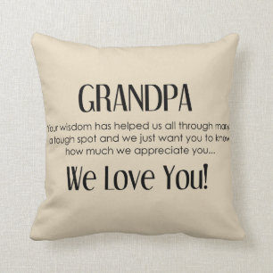 Grand-père Nous Vous Aimons Appréciation Coussin