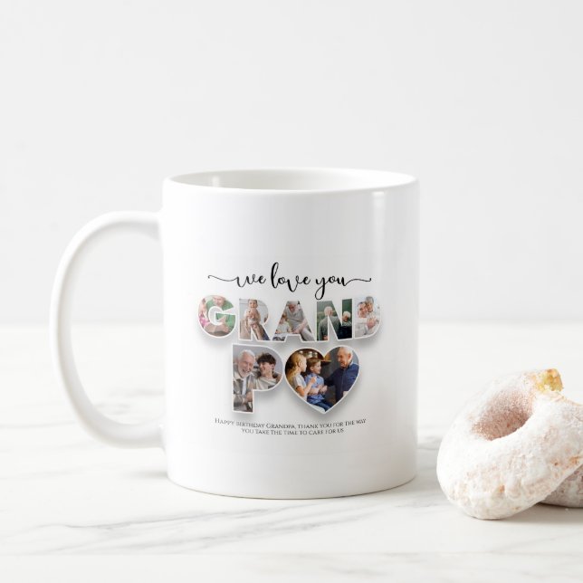 Grand-père personnalisé Collage de café Mug (Avec donut)
