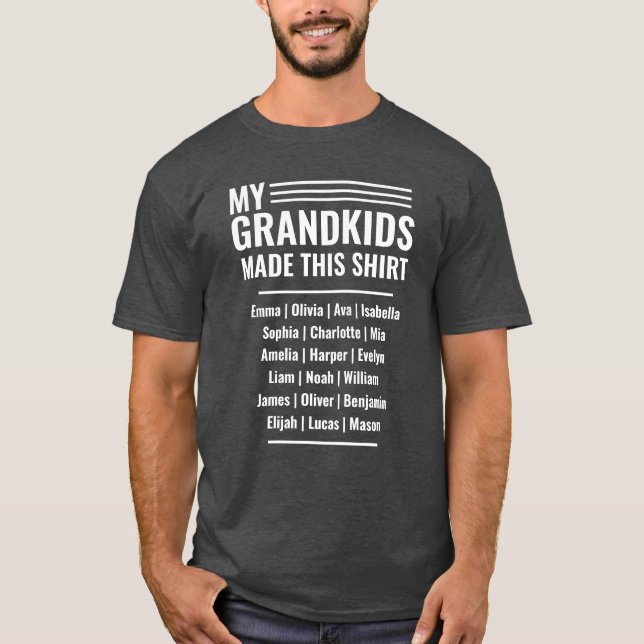 Grand-père T-Shirt avec les noms des petits-enfant (Devant)
