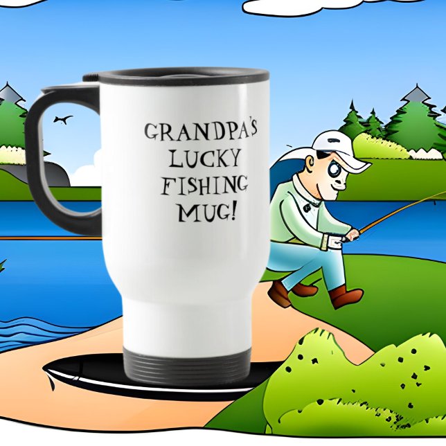 Grand-père's Lucky Fishing Travel Mug (Créateur téléchargé)