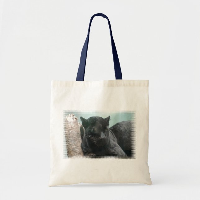 Grand petit sac fourre-tout à panthère noire (Devant)