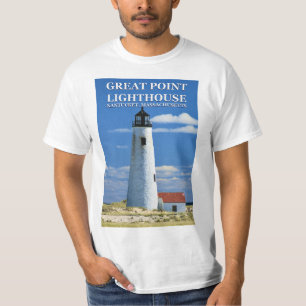 Grand phare de point, T-shirt de Nantucket mA