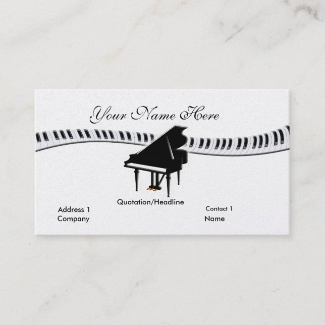 Grand piano et Carte de visite de clavier (Devant)