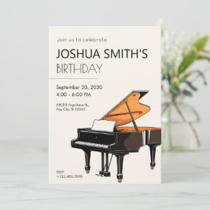 Grand Piano musique anniversaire Invitation