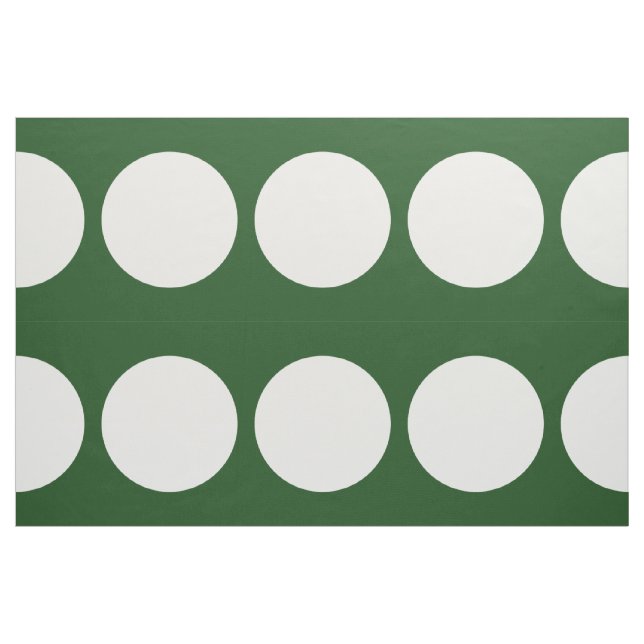 Grand pois blanc sur le tissu vert-foncé (Fat Quarter)