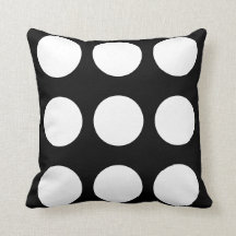 Grand pois noir et blanc coussin