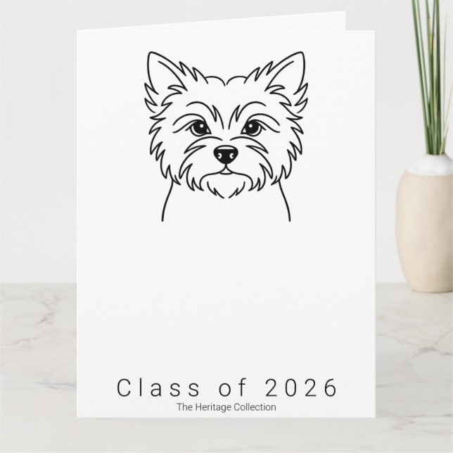 Grand portrait de Terrier Cairn pour carte de fin  (Devant)