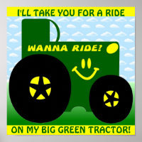 GRAND POSTER DE TRACTEUR VERT