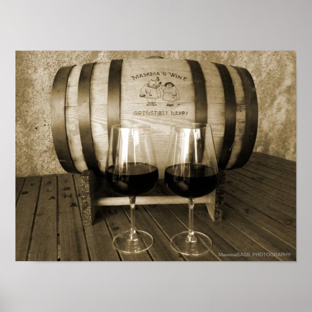 Grand Poster de vin de Mammas Barrel! (Devant)