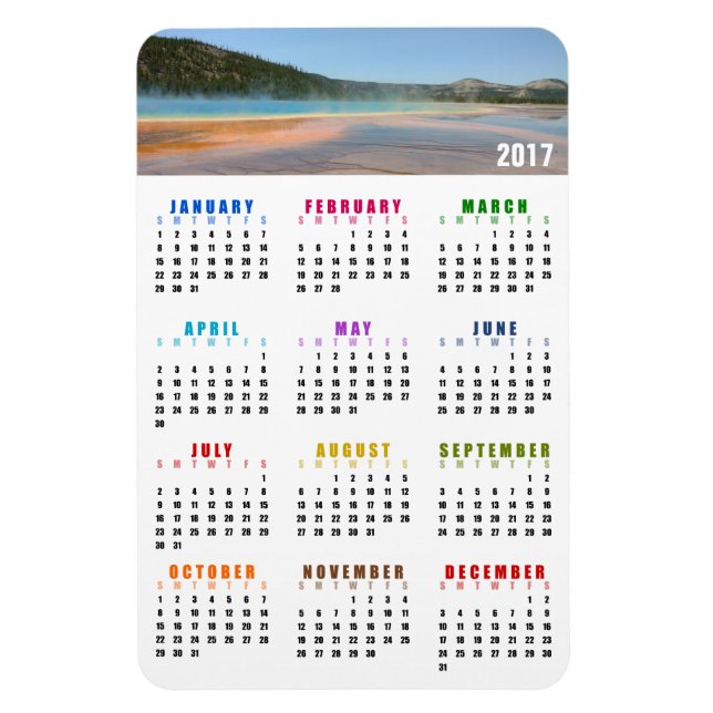 Grand Printemps Prismatique 2017 Calendrier Magnet (Vertical)