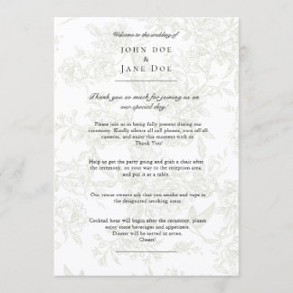 Grand programme de mariage floral vert