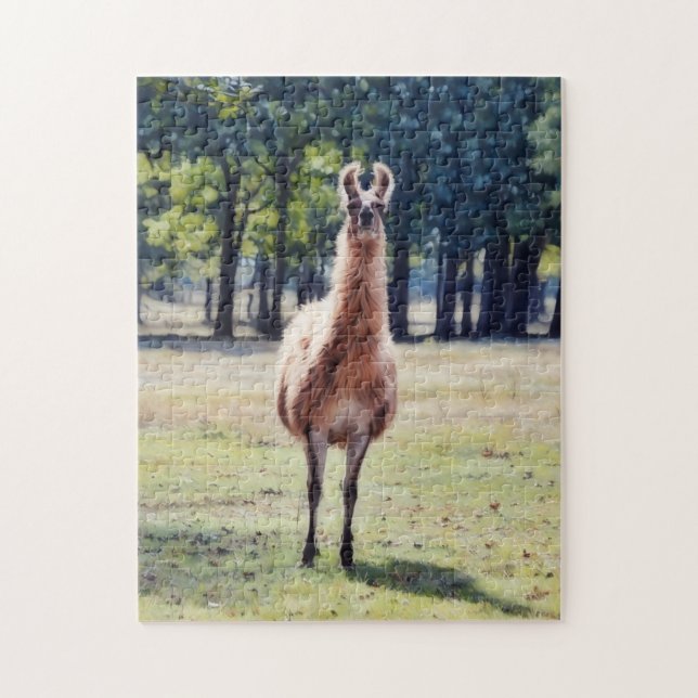Grand Puzzle Animalier Lama Flou (Vertical)