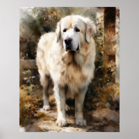 Grand Pyrénées Chien Art Imprimer Poster