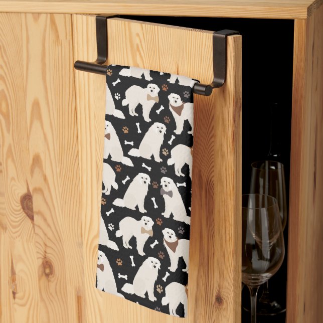 Grand Pyrénées Pâtes et os Serviette de cuisine (Pliage en tiers)