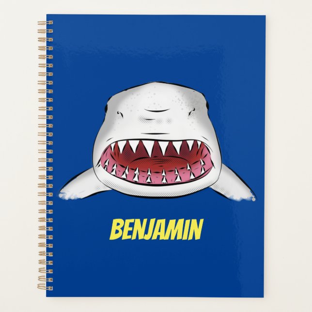 Grand requin blanc moyen dessin animé (Devant)