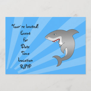 Grand requin blanc sur invitation au coucher du so