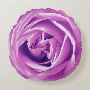 Grand Rose Lavender Imprimer Coussin rond
