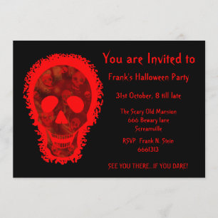 Grand rouge de crâne "vous êtes" invitation