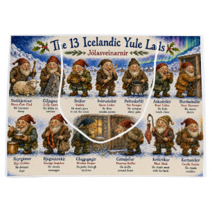 Grand Sac Cadeau 13 lutins de Noël islandais Noël reykjavik