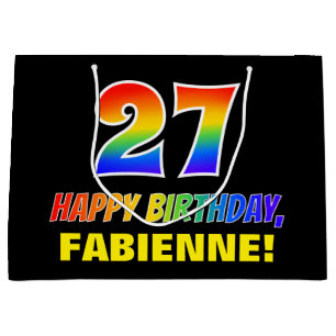 Grand Sac Cadeau 27e anniversaire : Bold, amusant, simple, arc-en-c