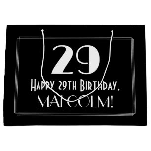 Grand Sac Cadeau 29e anniversaire : Art Déco Style inspiré "29", No