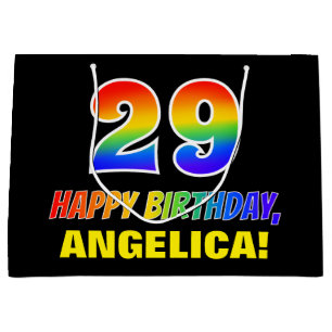 Grand Sac Cadeau 29e anniversaire : Bold, amusant, simple, arc-en-c