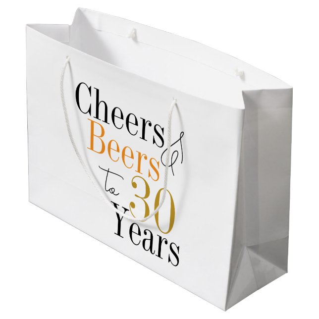 Grand Sac Cadeau 30e anniversaire Soeurs Bières minimal Fête Faveur (Dos Angle)
