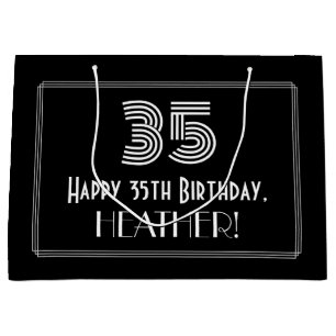 Grand Sac Cadeau 35e anniversaire — Représentation Art déco "35